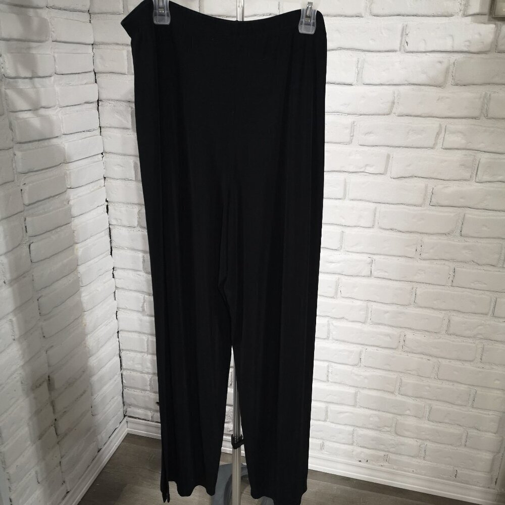 Picadilly Fashions Ladies Size XL Black Made in Canada Pull On Wide Legs Pants
